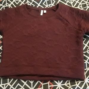 Burgundy Quilted Sweatshirt